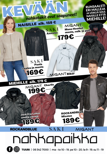 Kevään nahkatakit ovat saapuneet!